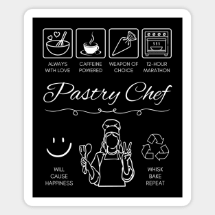 Pastry Chef Funny Baking T-Shirt Chalkboard Style Magnet